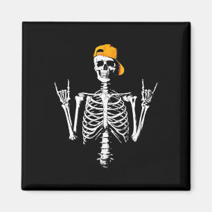 Imán Rocker Skeleton Cap Skater Guay Halloween Punk Roc