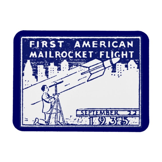 Imán Rocket Mail de Estados Unidos 1935 (Horizontal)