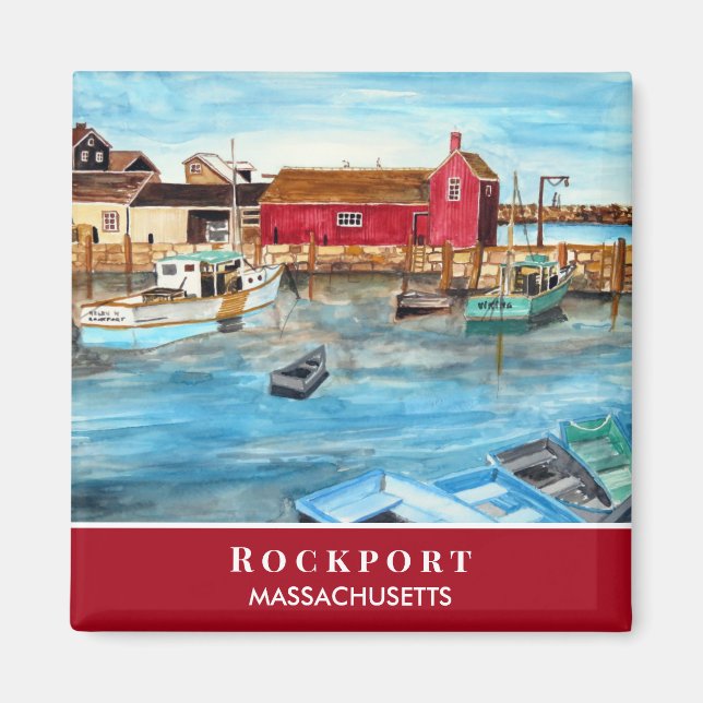Imán Rockport Harbour Massachusetts New England USA (Frente)