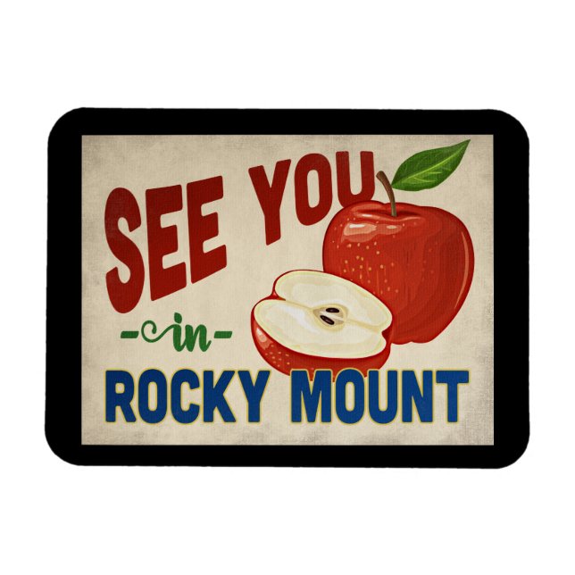 Imán Rocky Mount North Carolina Apple - Viajes de época (Horizontal)