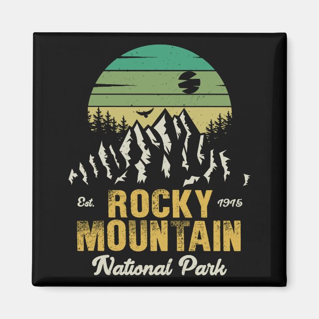 Imán Rocky Mountain National Park Vintage Souvenirs 60 (Frente)