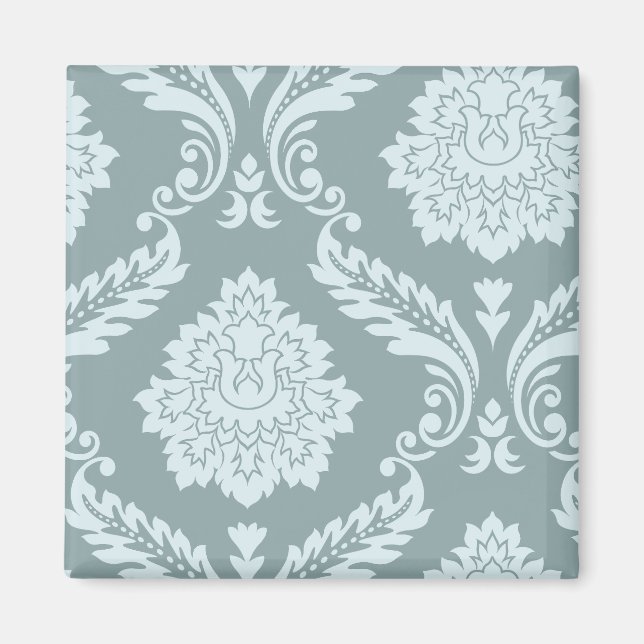 Imán Rococo Damask Art I Duck Egg Blue+Teal (Frente)