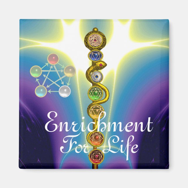 IMÁN ROD DE ASCLEPIUS 7 CHAKRAS,YOGA ,ENERGÍA ESPIRITUA (Frente)