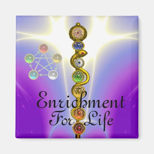 IMÁN ROD DE ASCLEPIUS 7 CHAKRAS,YOGA ,ENERGÍA ESPIRITUA (Frente)