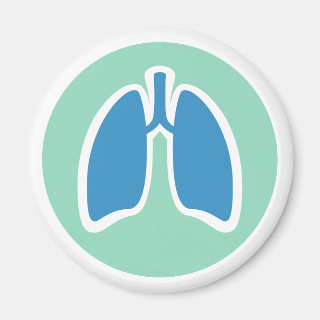 Imán Roda del logotipo pulmonar de pulmonología o pulmo (Frente)