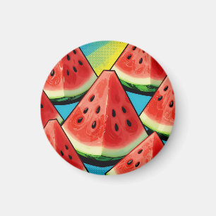 Imán Rodajas de Sandía Vibrantes Pop Art