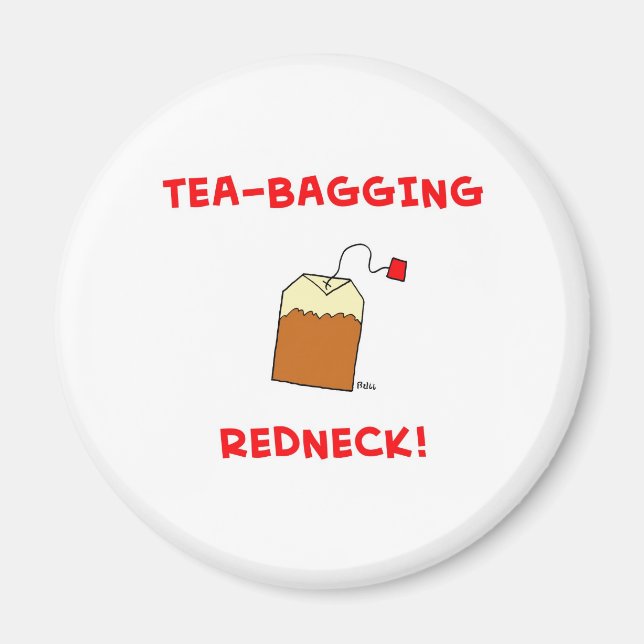Imán rojizo de bolsitas de té (Frente)