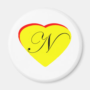 Imán Rojo Amarillo Del Corazón N Invitación A La Boda E