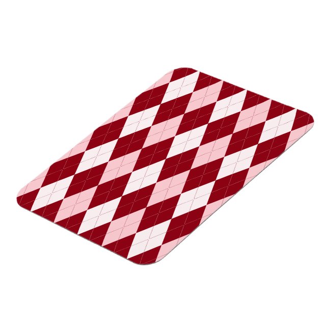 Imán Rojo Argyle Carmesí Rosa Pequeña Forma de Diamante (Lado Izquierdo)