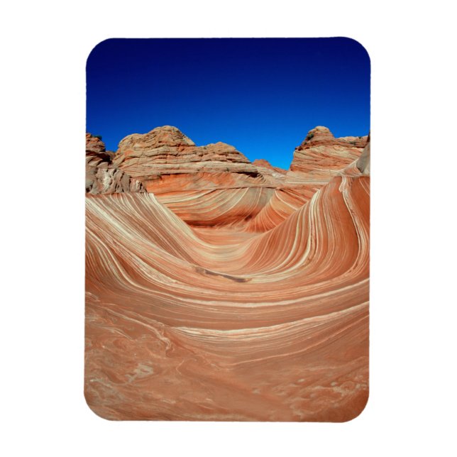 Imán Rojo, beige y amarillo con rayas de viento y (Vertical)