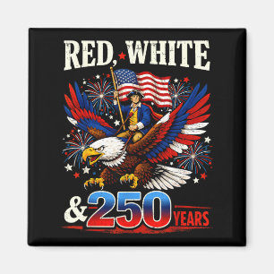 Imán Rojo Blanco 250 Años Cumpleaños EE. UU. para Hombr