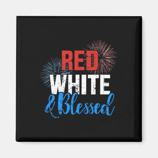 Imán Rojo Blanco Bendito por el Día de la Independencia