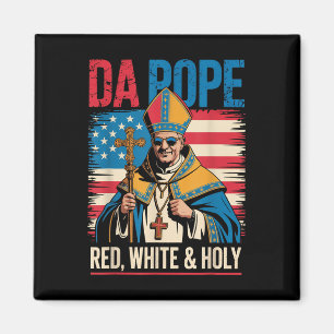 Imán Rojo Blanco Santo El Papa De América Chicago Papa