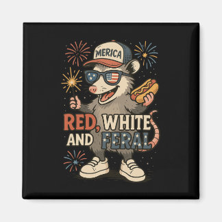 Imán Rojo Blanco Y Salvaje Fuegos Artificiales Zarigüey