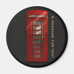 Imán rojo británico del mensaje de la cabina de