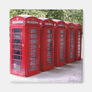 imán rojo de la caja del teléfono