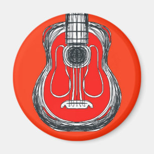Imán rojo de la cara del monstruo de la guitarra