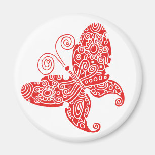 Imán rojo de la mariposa