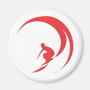 Imán Rojo de la persona que practica surf
