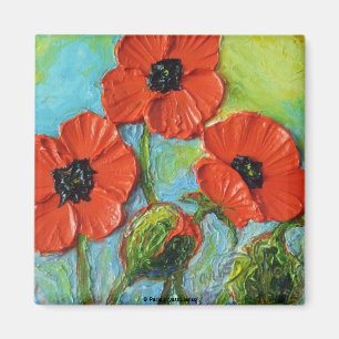 Imán rojo de la pintura de la amapola de París