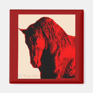 Imán rojo del caballo