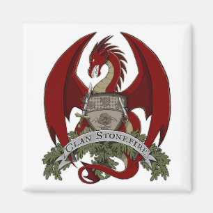 Imán rojo del escudo del dragón de Stonefire