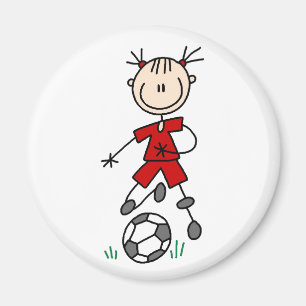 Imán rojo del jugador de fútbol del chica