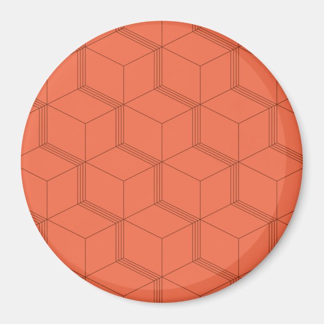 Imán Rojo, dinámico, retro, moderno patrón de línea de  (Frente)