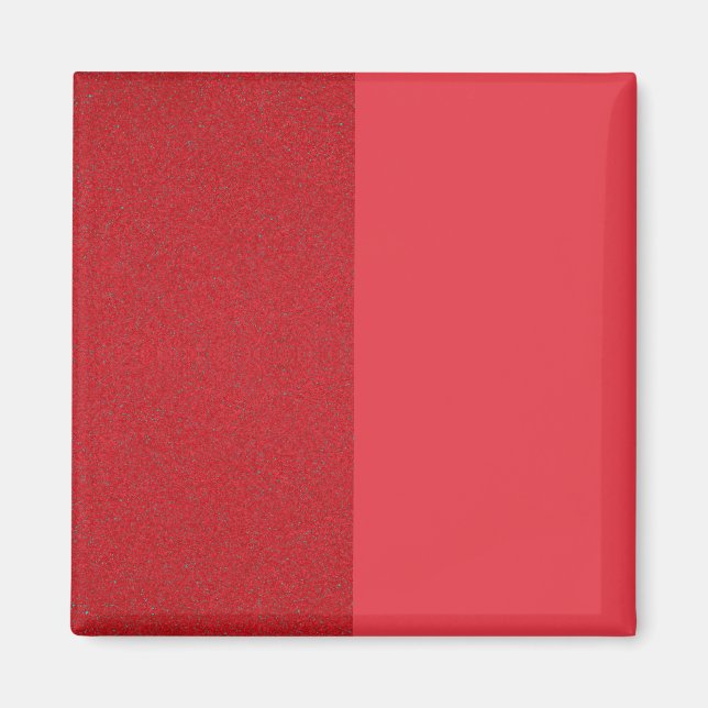 Imán rojo dividido - Diseño personalizado texturiz (Frente)
