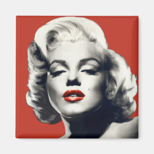 Imán Rojo en los labios rojos Marilyn