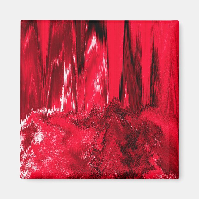 Imán Rojo Glitch fundido (Frente)