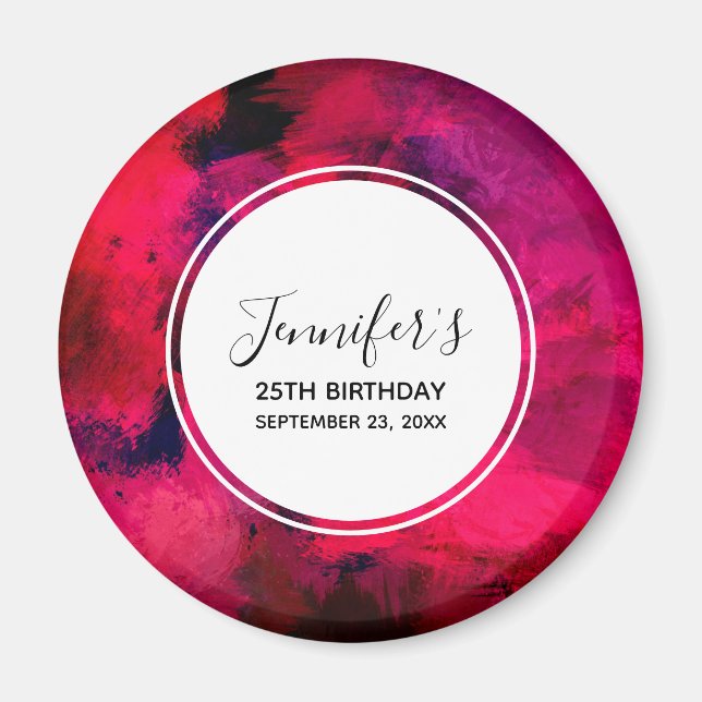 Imán Rojo oscuro y púrpura abstracto moderno audaz cump (Frente)