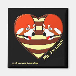 Imán Rojo Panda, corazón de amor