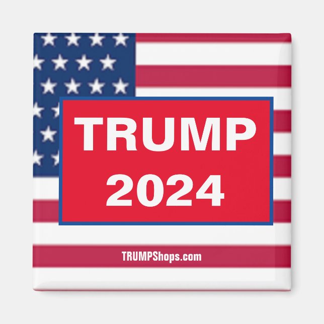 imán rojo TRUMP 2024 (Frente)