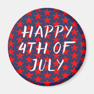 Imán Rojo y Azul Feliz 4 de Julio