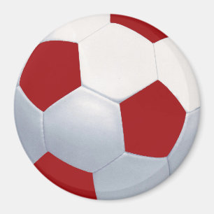 Imán rojo y blanco del balón de fútbol