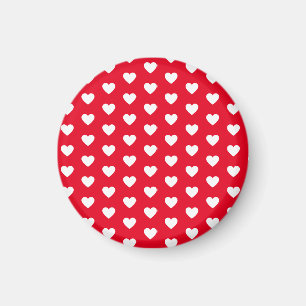 Imán rojo y blanco impreso en el corazón