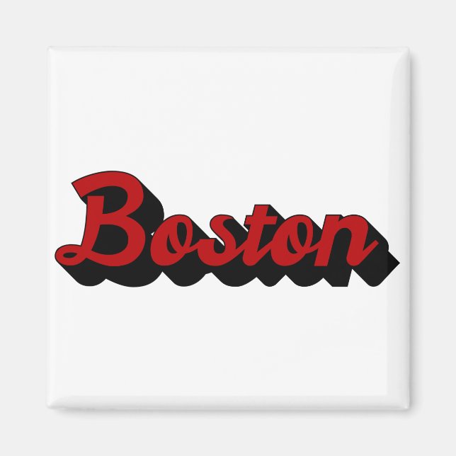 Imán Rojo y negro de Boston (Frente)