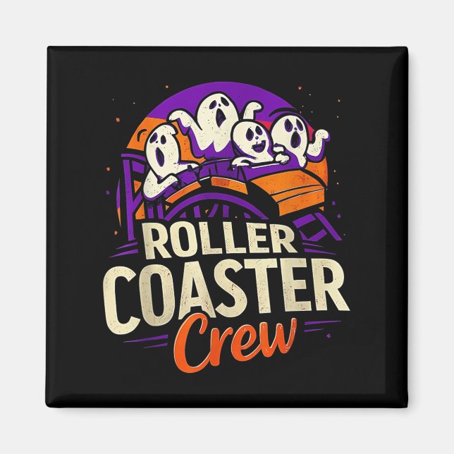 Imán Roller Coaster Boo Crew Funny Halloween Ghost Amus (Frente)