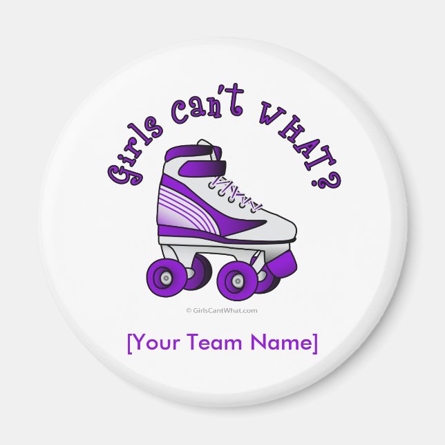 Imán Roller Derby Skate - Morado (Frente)