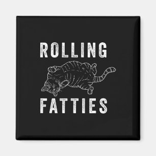 Imán Rolling Fatties Chonk Cat Lover Gift Cat Mom Cat D