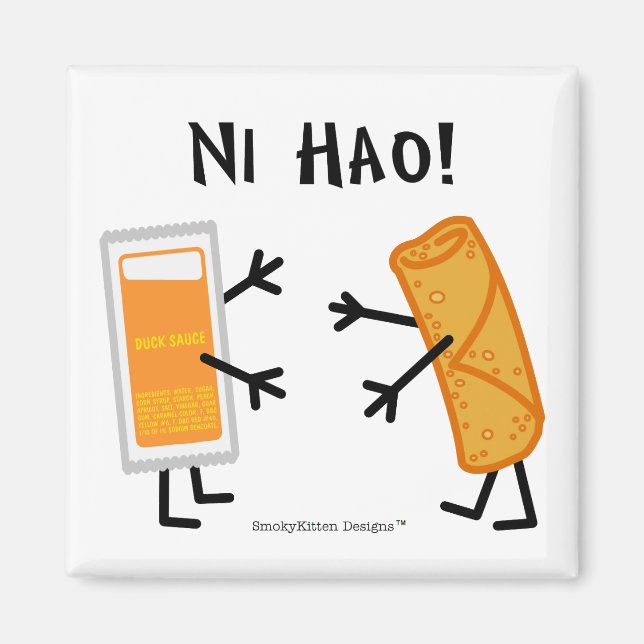 Imán Rollo de huevo y salsa de pato - ¡Ni Hao! (Frente)