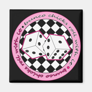 Imán Rollo de los polluelos de Bunco con él - rosa