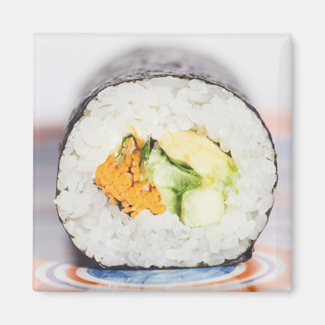 Imán Rollo de sushi Pescado y arroz (Frente)