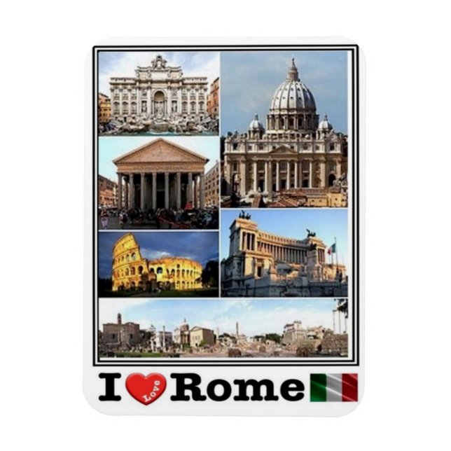 Imán ROMA I Love - Lazio - Italia - Frigorífico (Vertical)