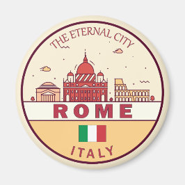 Imán Roma Italia City Skyline Emblem