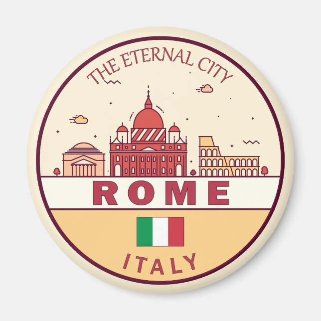 Imán Roma Italia City Skyline Emblem (Frente)