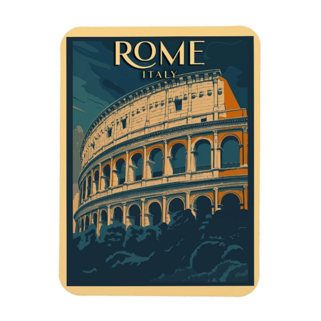 Imán Roma Italia Colosseo de cosecha (Vertical)