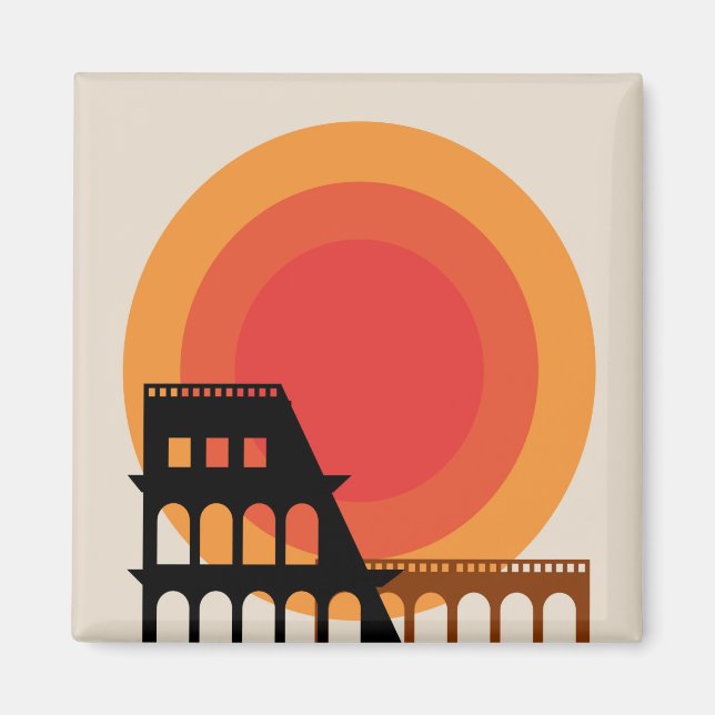 Imán Roma, Italia Colosseum Postcard Unedied Vintage (Frente)