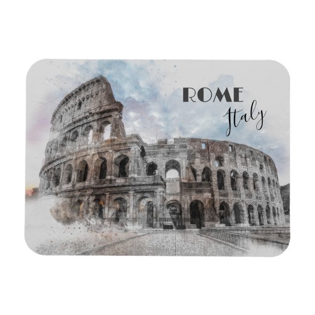 Imán Roma Italia Colosseum Viaje Arte Vintage (Horizontal)